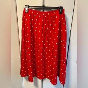 Vintage Red Polka Dot Midi Skirt